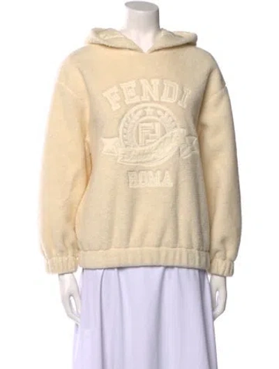 Pre-owned Fendi Kids' Graphic Print Crew Neck Sweatshirt In Neutrals