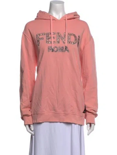 Pre-owned Fendi Graphic Print Crew Neck Sweatshirt In Pink