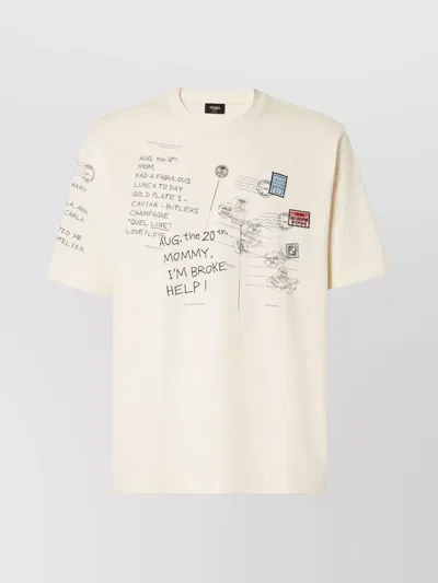 Fendi Graphic Print Crew Neck T-shirt