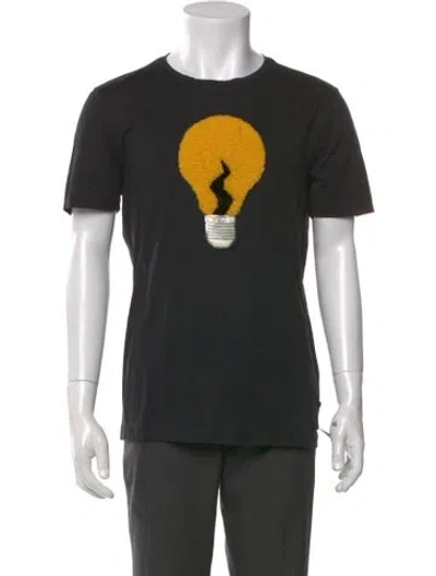 Pre-owned Fendi Graphic Print Crew Neck T-shirt In Black
