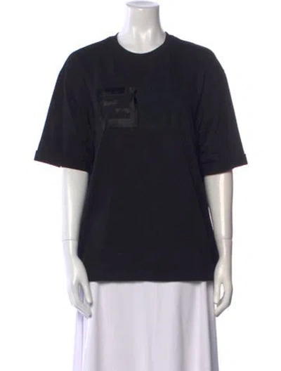 Pre-owned Fendi Graphic Print Crew Neck T-shirt In Black