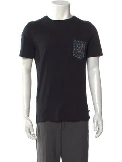 Pre-owned Fendi Graphic Print Crew Neck T-shirt In Black