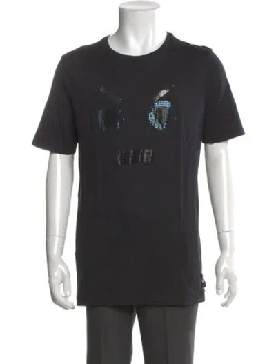 Pre-owned Fendi Graphic Print Crew Neck T-shirt In Black