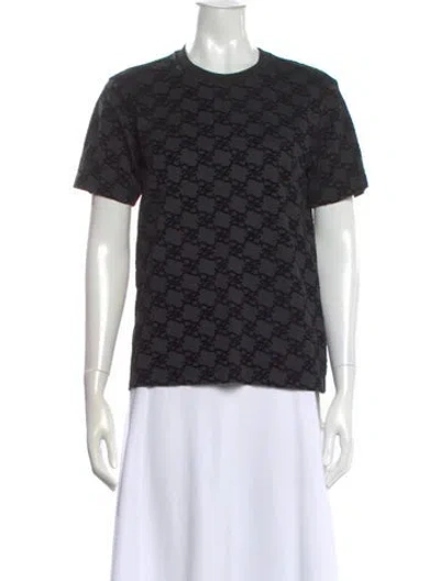 Pre-owned Fendi Graphic Print Crew Neck T-shirt In Black