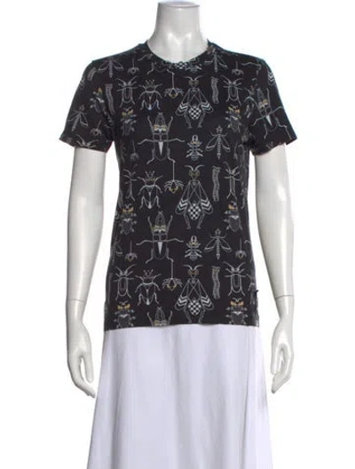Pre-owned Fendi Graphic Print Crew Neck T-shirt In Black