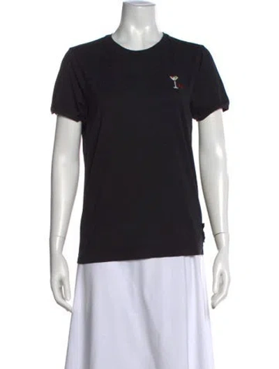 Pre-owned Fendi Graphic Print Crew Neck T-shirt In Black