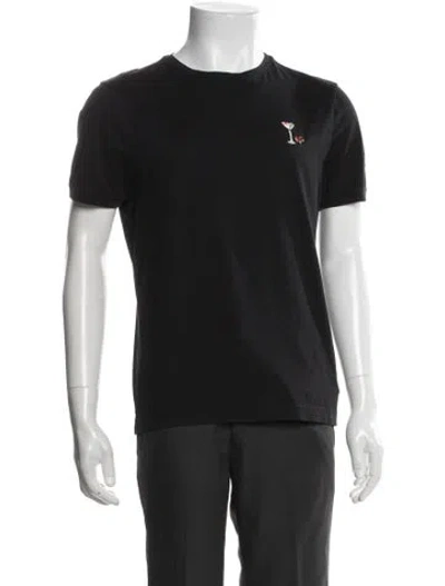 Pre-owned Fendi Graphic Print Crew Neck T-shirt In Black