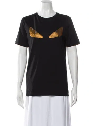 Pre-owned Fendi Graphic Print Crew Neck T-shirt In Gray
