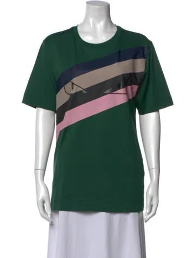 Pre-owned Fendi Graphic Print Crew Neck T-shirt In Green