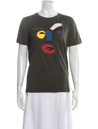 Pre-owned Fendi Graphic Print Crew Neck T-shirt In Green