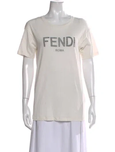 Pre-owned Fendi Graphic Print Crew Neck T-shirt In Multi