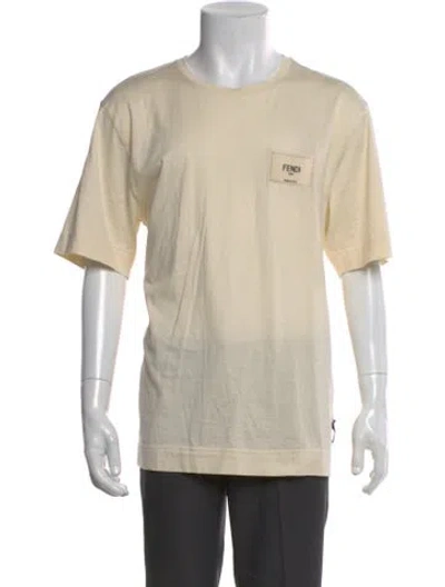 Pre-owned Fendi Graphic Print Crew Neck T-shirt In Neutral