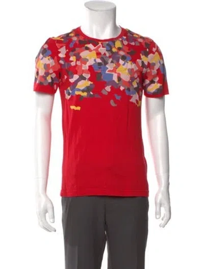 Pre-owned Fendi Graphic Print Crew Neck T-shirt In Red