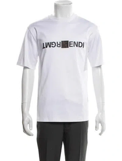 Pre-owned Fendi Graphic Print Crew Neck T-shirt W/ Tags In Neutral