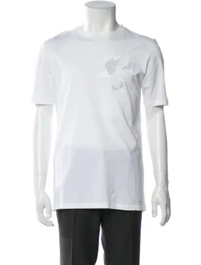 Pre-owned Fendi Graphic Print Crew Neck T-shirt In White
