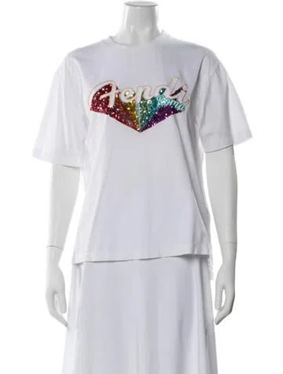 Pre-owned Fendi Graphic Print Crew Neck T-shirt In White