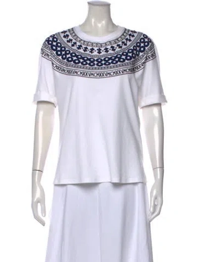 Pre-owned Fendi Graphic Print Crew Neck T-shirt In White