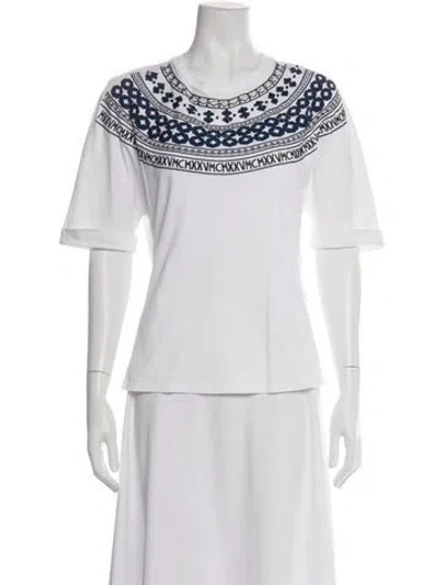Pre-owned Fendi Graphic Print Crew Neck T-shirt In White
