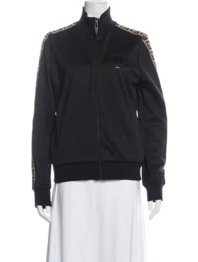 Pre-owned Fendi Graphic Print Jacket In Black