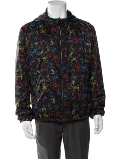 Pre-owned Fendi Graphic Print Jacket In Black