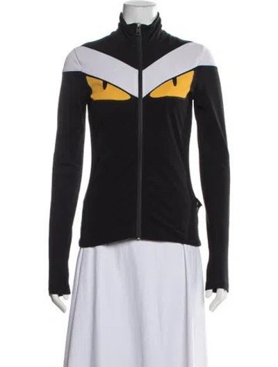 Pre-owned Fendi Graphic Print Jacket In Black