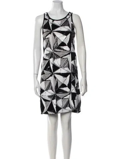 Pre-owned Fendi Graphic Print Knee-length Dress In Black