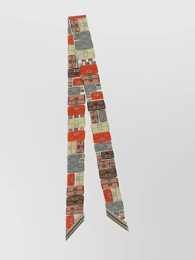 Fendi Graphic Print Lightweight Rectangular Scarf In Multicolor