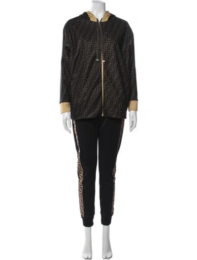 Pre-owned Fendi Graphic Print Lounge Set In Brown
