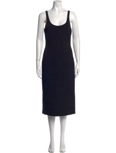 Pre-owned Fendi Graphic Print Midi Length Dress In Black