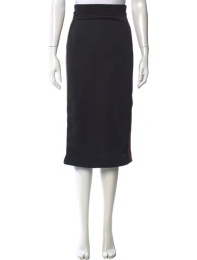 Pre-owned Fendi Graphic Print Midi Length Skirt In Black