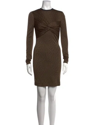 Pre-owned Fendi Graphic Print Mini Dress In Brown
