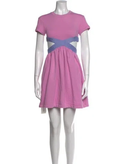 Pre-owned Fendi Graphic Print Mini Dress In Purple