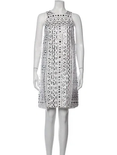 Pre-owned Fendi Graphic Print Mini Dress W/ Tags In White
