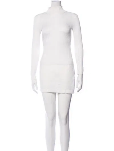 Pre-owned Fendi Graphic Print Mini Dress In White