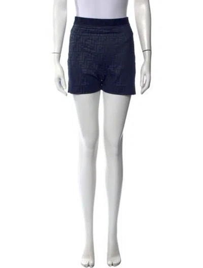 Pre-owned Fendi Graphic Print Mini Shorts In Black