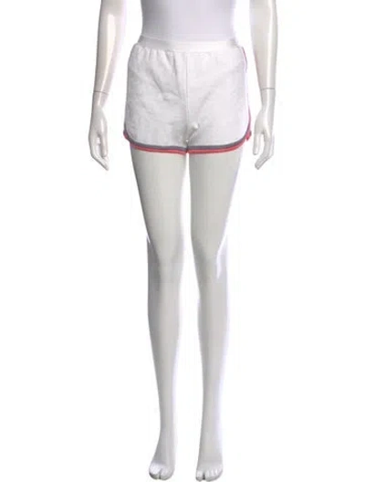 Pre-owned Fendi Graphic Print Mini Shorts W/ Tags In White
