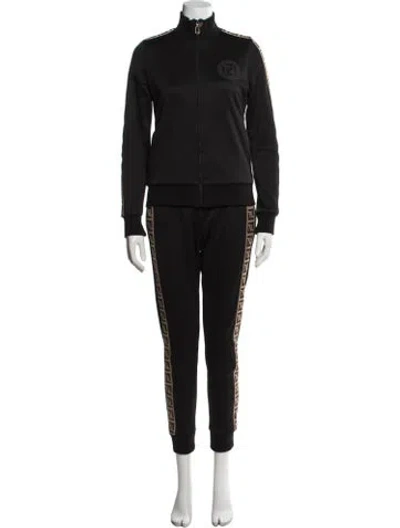 Pre-owned Fendi Graphic Print Pantsuit In Black