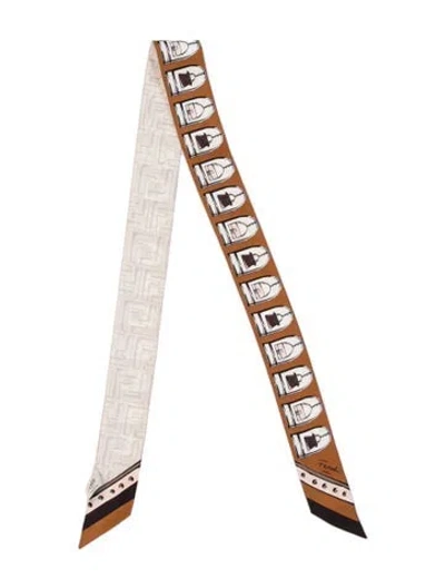 Pre-owned Fendi Graphic Print Scarf In Brown