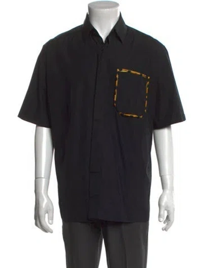 Pre-owned Fendi Graphic Print Short Sleeve Shirt In Black