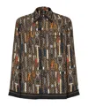 Fendi Ff And Tools Print Silk Shirt In Black