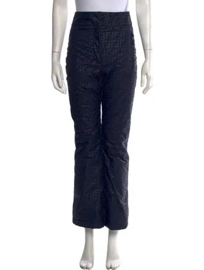 Pre-owned Fendi Graphic Print Ski Pants In Blue