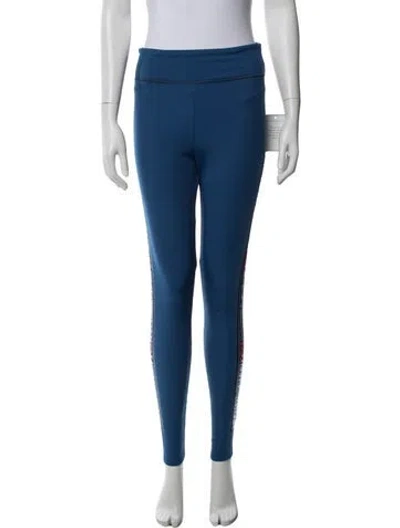 Pre-owned Fendi Graphic Print Skinny Leg Pants In Blue