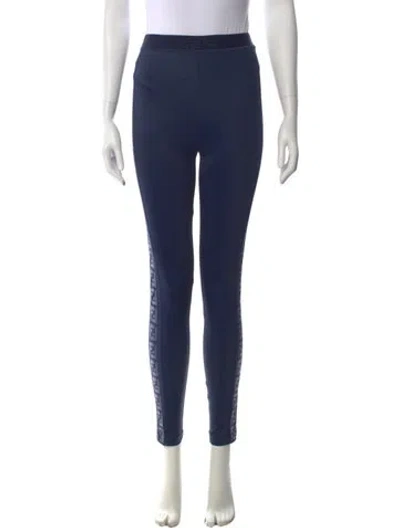 Pre-owned Fendi Graphic Print Skinny Leg Pants W/ Tags In Blue