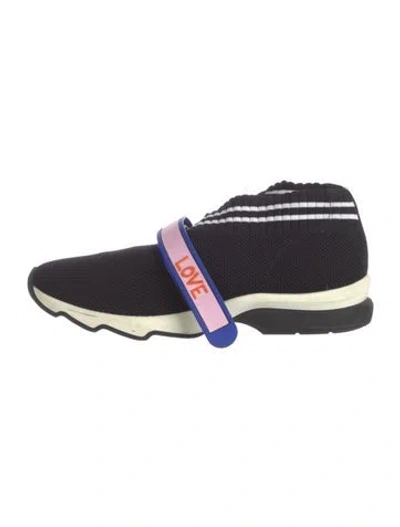 Pre-owned Fendi Graphic Print Sneakers In Black