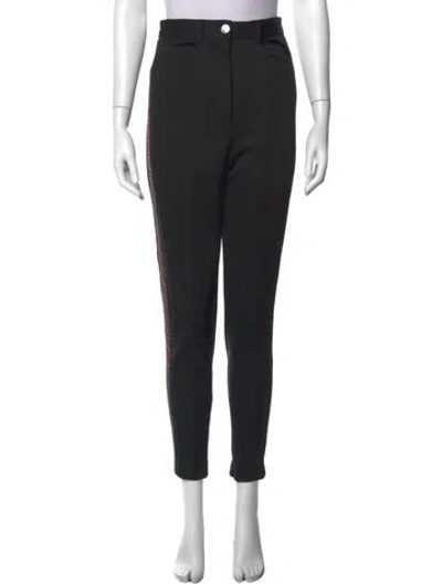 Pre-owned Fendi Graphic Print Straight Leg Pants In Black