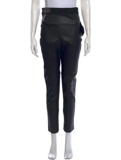 Pre-owned Fendi Graphic Print Straight Leg Pants In Black