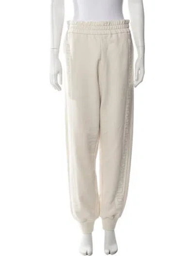 Pre-owned Fendi Graphic Print Straight Leg Pants In Neutrals