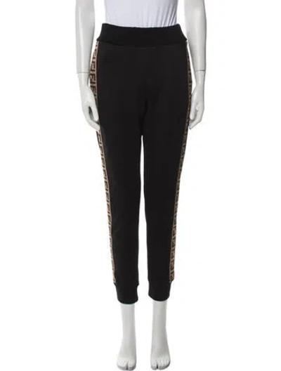 Pre-owned Fendi Graphic Print Sweatpants In Black