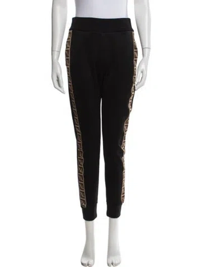 Pre-owned Fendi Graphic Print Sweatpants In Black