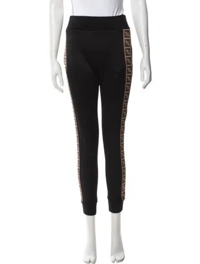 Pre-owned Fendi Graphic Print Sweatpants In Black